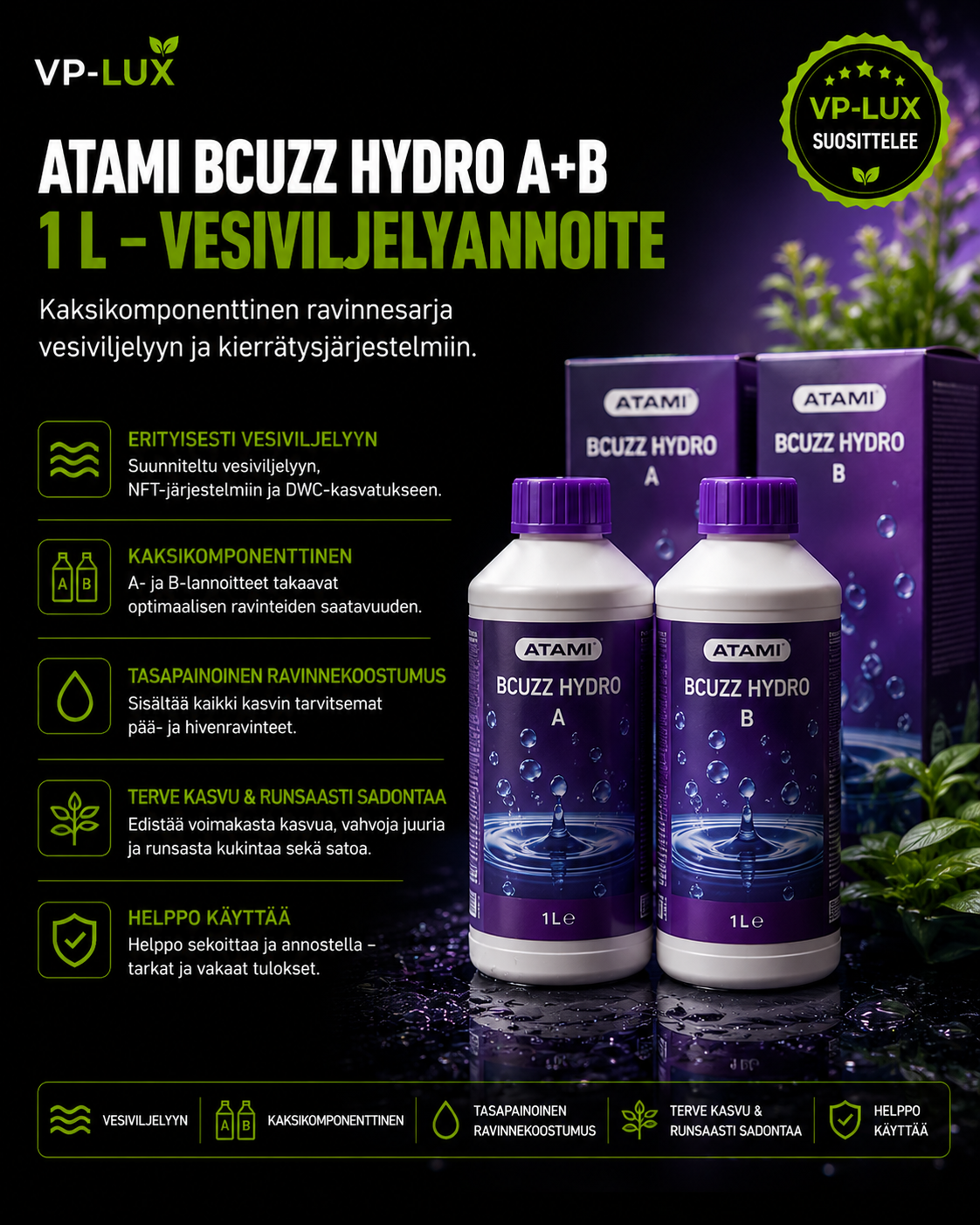 1 L – Atami Bcuzz Hydro A+B (vesiviljelylannoite)