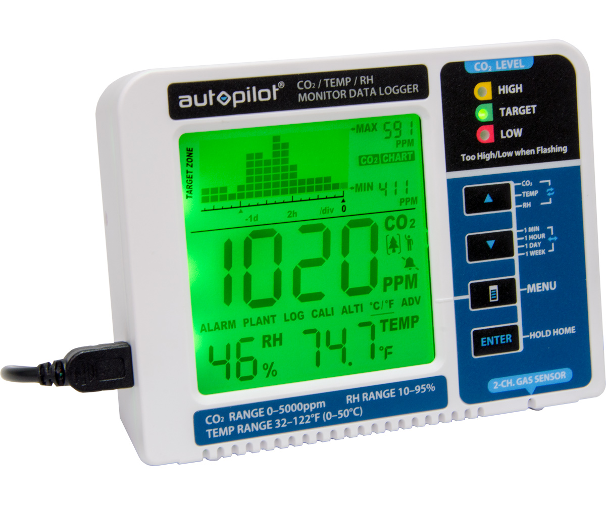 Hiilidioksidi Co2 mittari jatkuva Autopilot Desktop CO2 Monitor & Data Logger