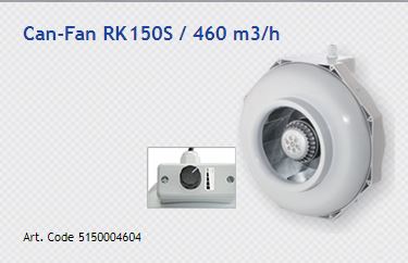 Kanavapuhallin muovinen Can-Fan  RK 150S/460m3/h  4-nopeutta