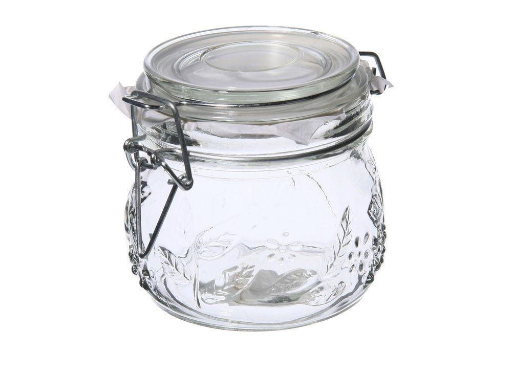 Lasipurkki kannella, suljettava ilmatiivis 500ml