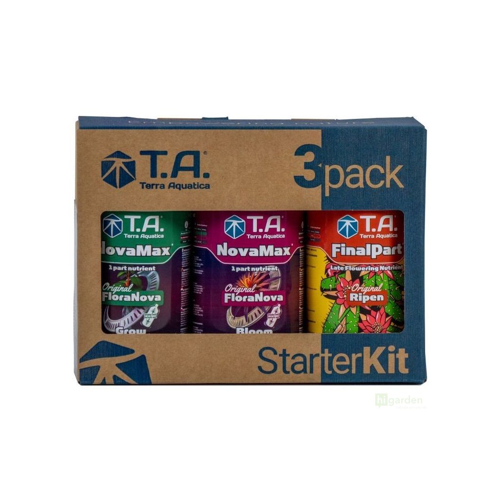Terra Aquatica NovaMax + FinalPart 3-Pack – peruslannoite 2-osainen + loppukukinnan viimeistely (500 ml + 500 ml + 500 ml + pH Down Dry 25 g) 