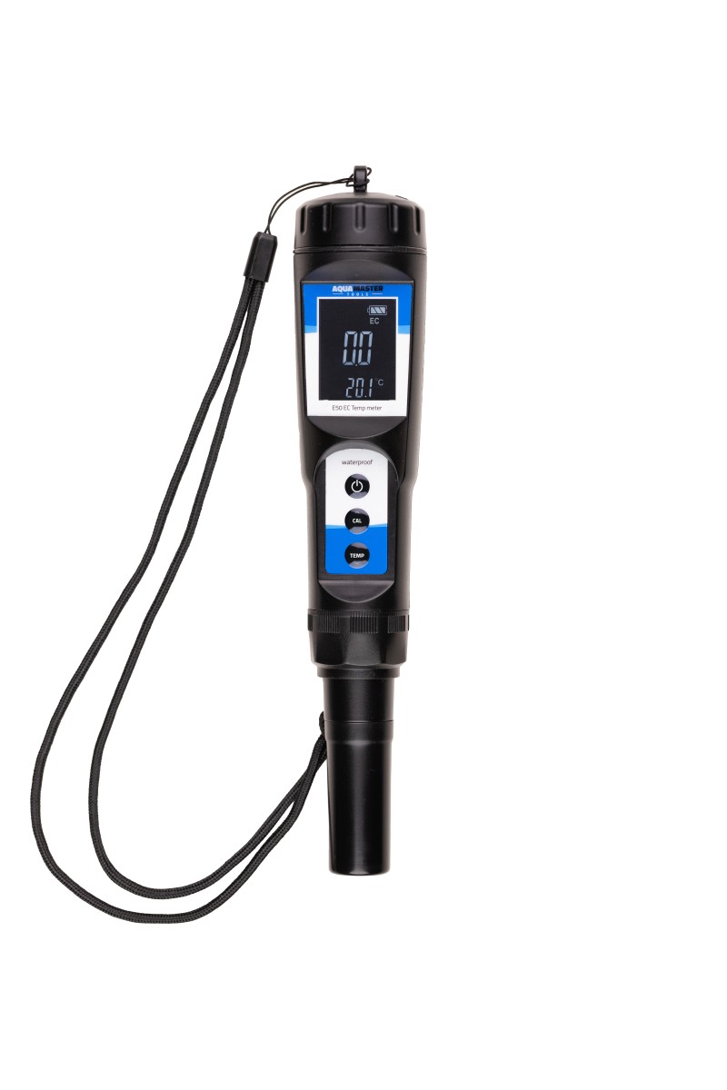 Aqua Master Tools E50 Pro2 – EC- ja lämpömittari IP67, vaihdettava elektrodi, AAA (0,01 mS)