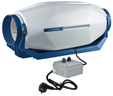 Vaimennettu kanavapuhallin Blauberg inWave G1 150/160mm / 540m3/h + kierroksensäädin+termostaatti 