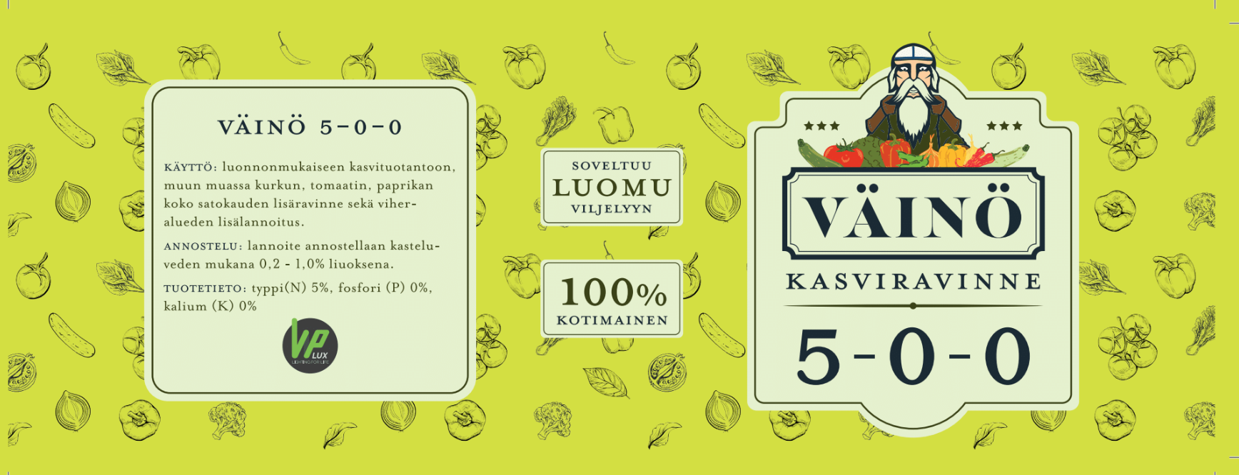 Luomulannoite Kasvuun Väinö 5-0-0 