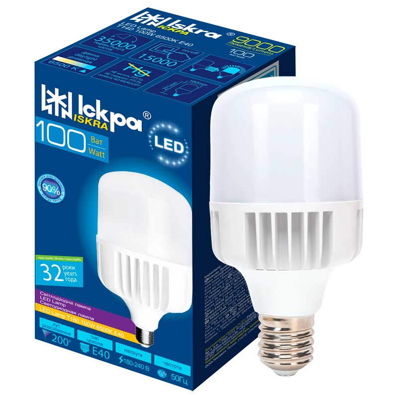 LED Polttimo 100W T160 6500K Iskra E40