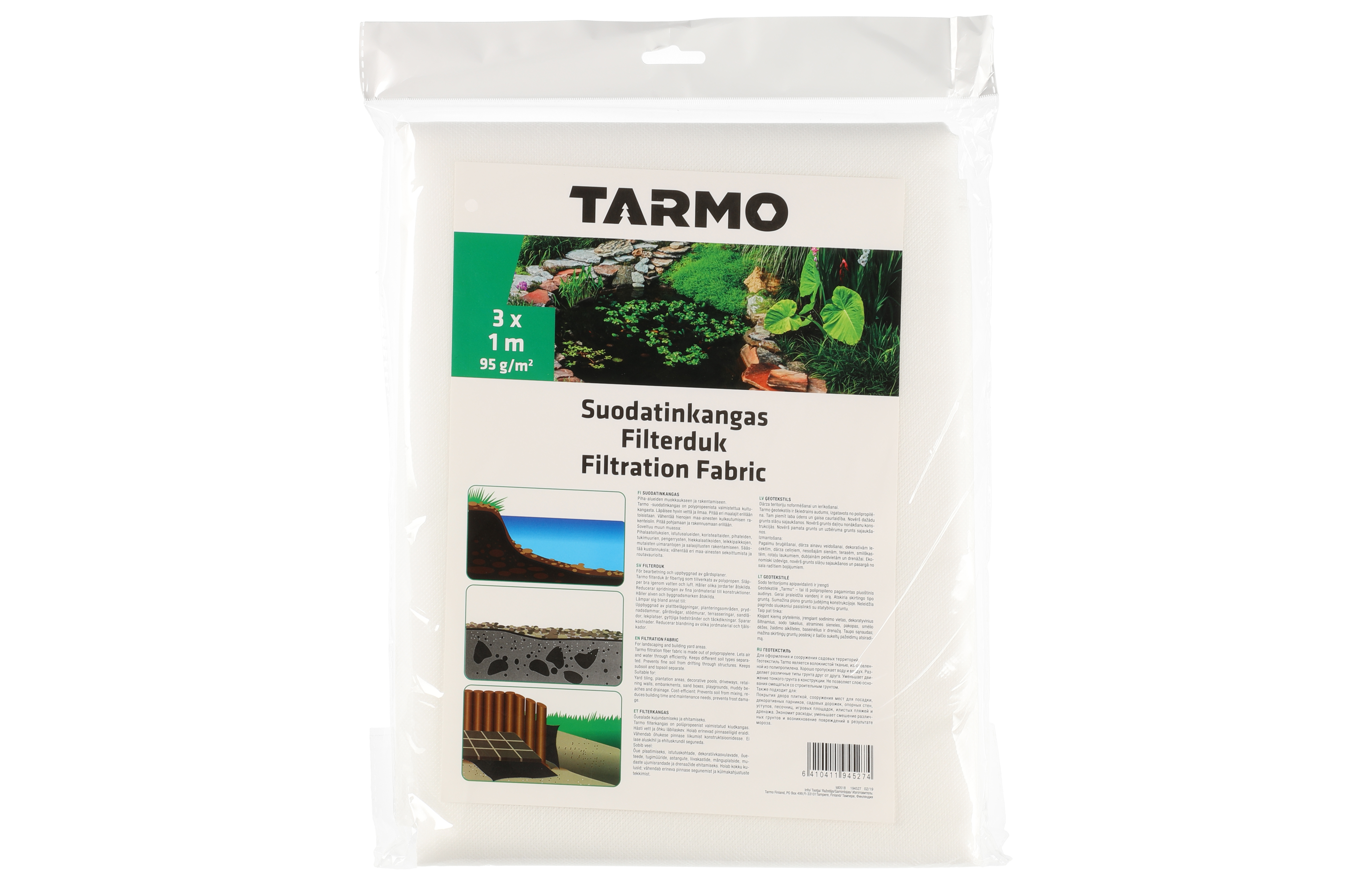 Suodatinkangas 1x3m Tarmo 95g/m2
