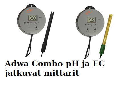 Adwa Combo pH ja EC jatkuvat mittarit