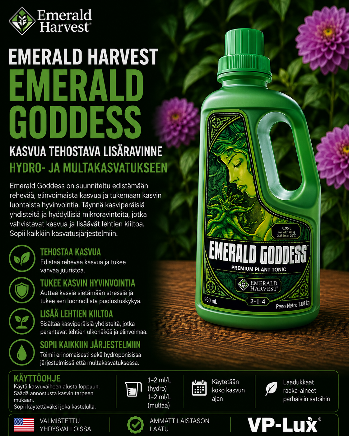 Emerald Harvest Emerald Goddess – Kasvua tehostava lisäravinne