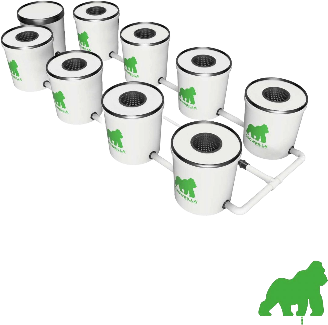 Growrilla RDWC 2.0 – 8 × 19 L (kiertovesi DWC)