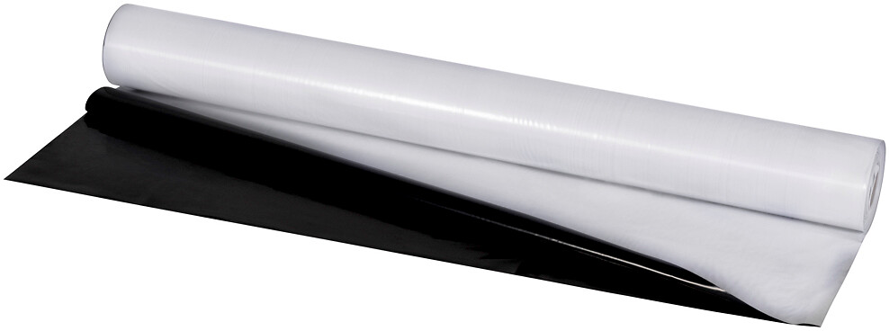 Heijastuskalvo Super Heavy – mustavalkomuovi 3 m × 1 m (valkoinen sisäpinta, musta ulkopinta)