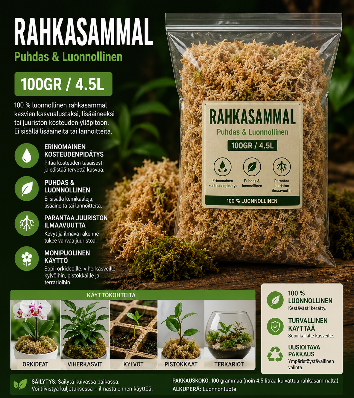 Rahkasammal 100gr / 4.5L  Puhdas
