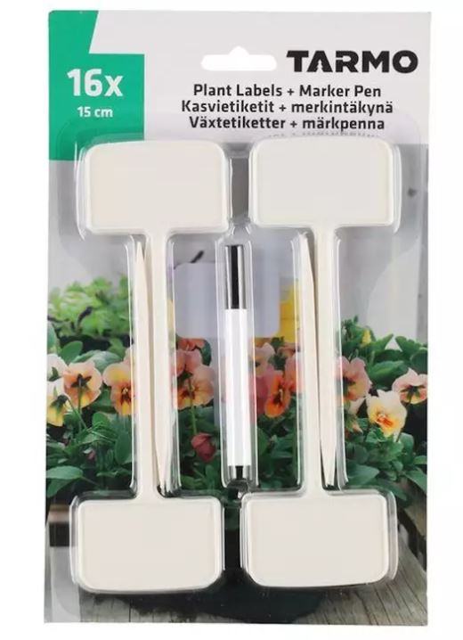 Tarmo Kasvietiketit 16kpl ja merkintäkynä