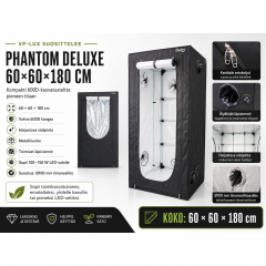 60 × 60 × 180 cm – kasvatusteltta – Phantom Deluxe (600D)