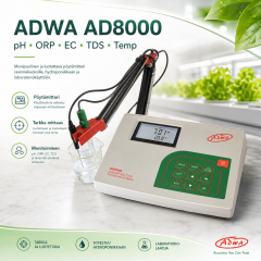 ADWA AD8000 pH/EC/TDS/ORP monitoimimittari ravinneliuoksille