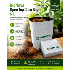 BioNova Open Top Coco Bag 6 L – turvotettava kookoskasvualusta ja ruukku
