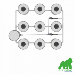 Growrilla RDWC 2.0 – 9 × 19 L (kiertovesi DWC)