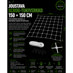 Joustava SCROG-tukiverkko 150 × 150 cm