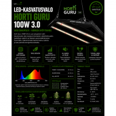 LED-Kasvatusvalo Horti Guru 100W 3.0 – Uusi sukupolvi, korkea hyötysuhde