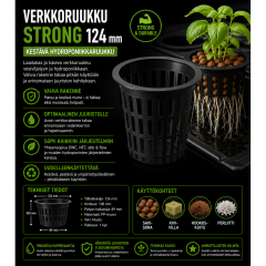 Verkkoruukku Strong 124 mm – kestävä hydroponiikkaruukku